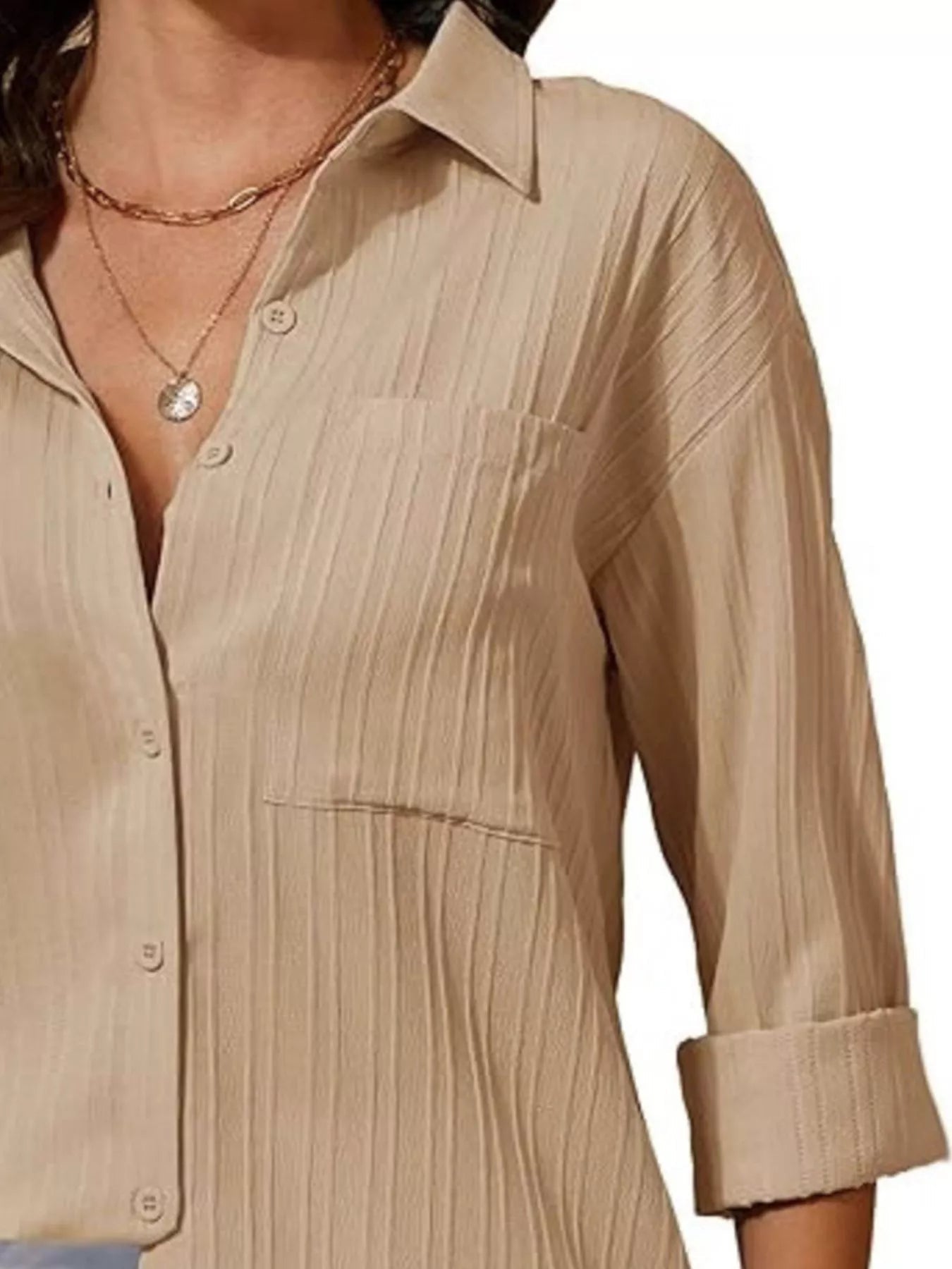 Textured Button-Down Shirt 