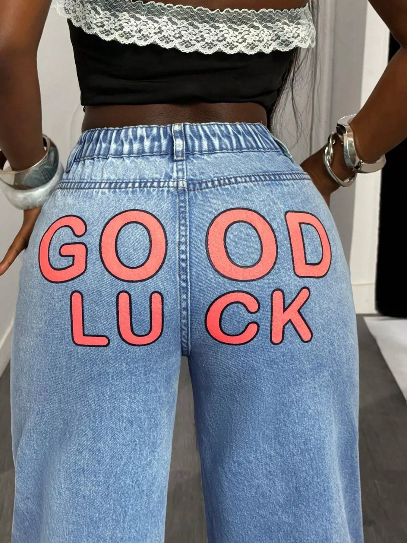 GOOD LUCK Wide Leg Jeans 