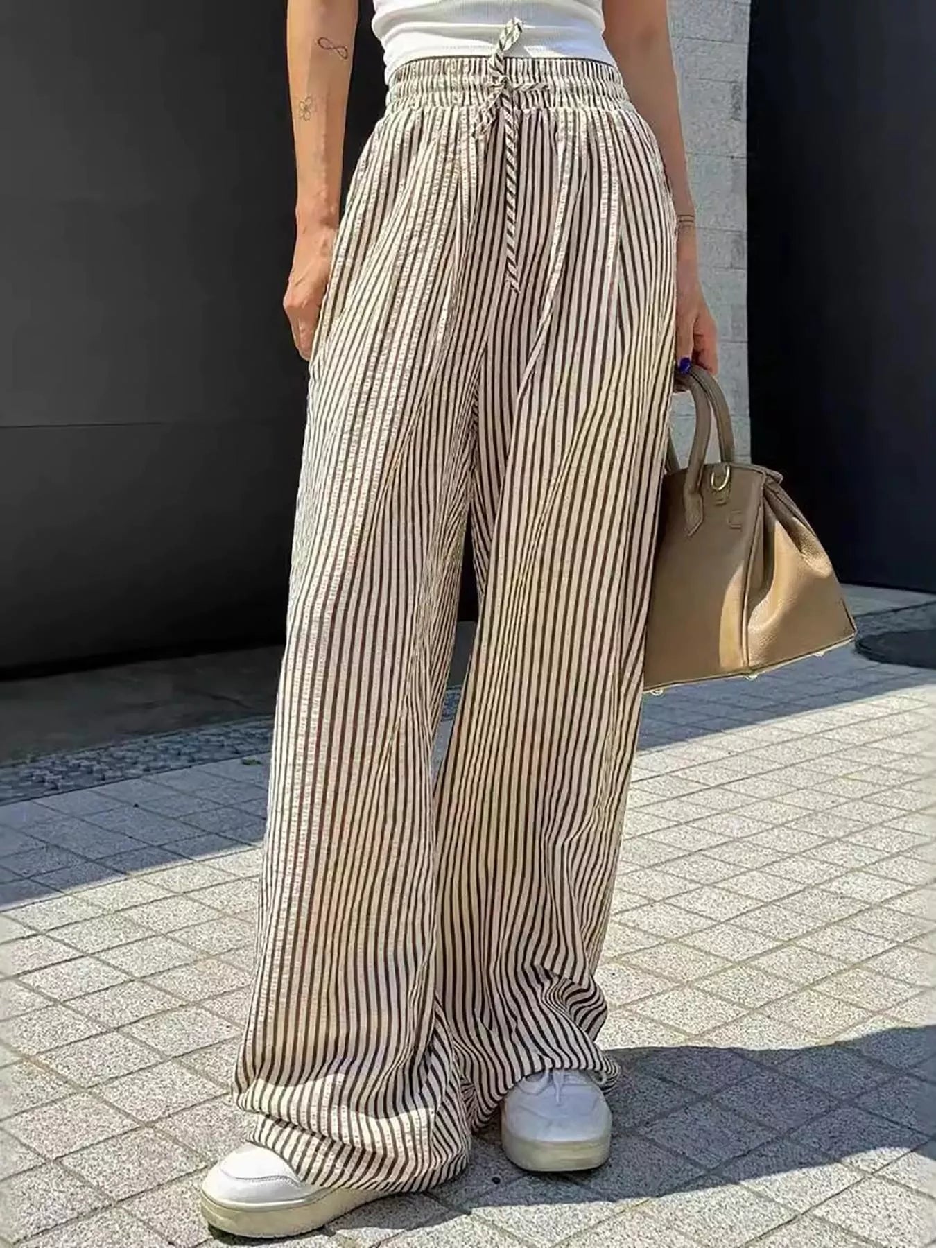 Striped Wide Leg Pants 