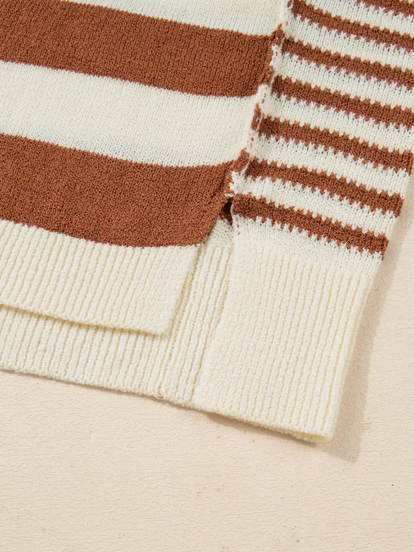 Stripe Drop Shoulder Sleeve Patchwork Baggy Sweater 