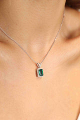 Adored 1.25 Carat Lab-Grown Emerald Pendant Necklace 