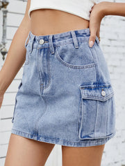 Cargo Denim Skirt 