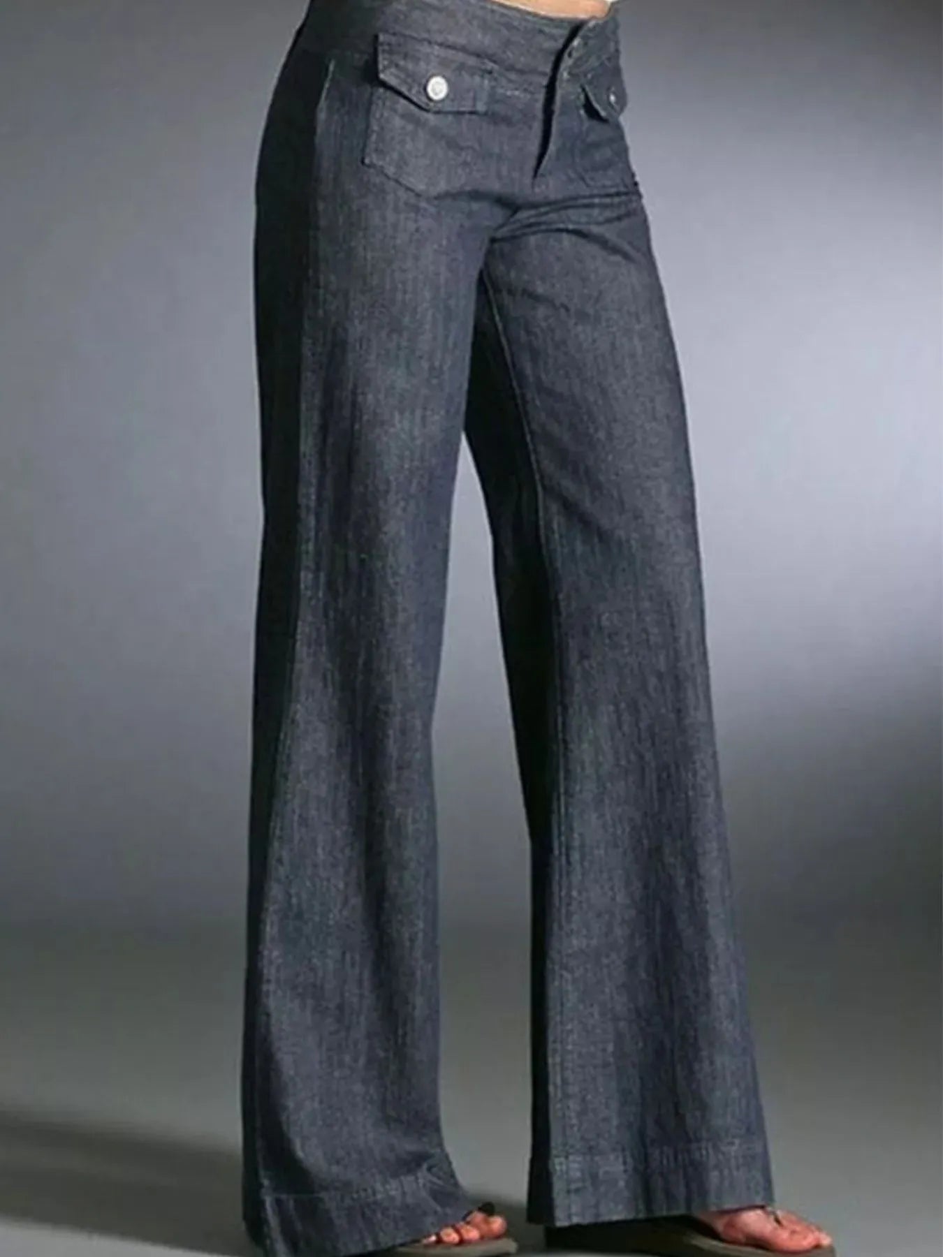 Full Size High-Waisted Wide-Leg Wash Jeans Plus Size 