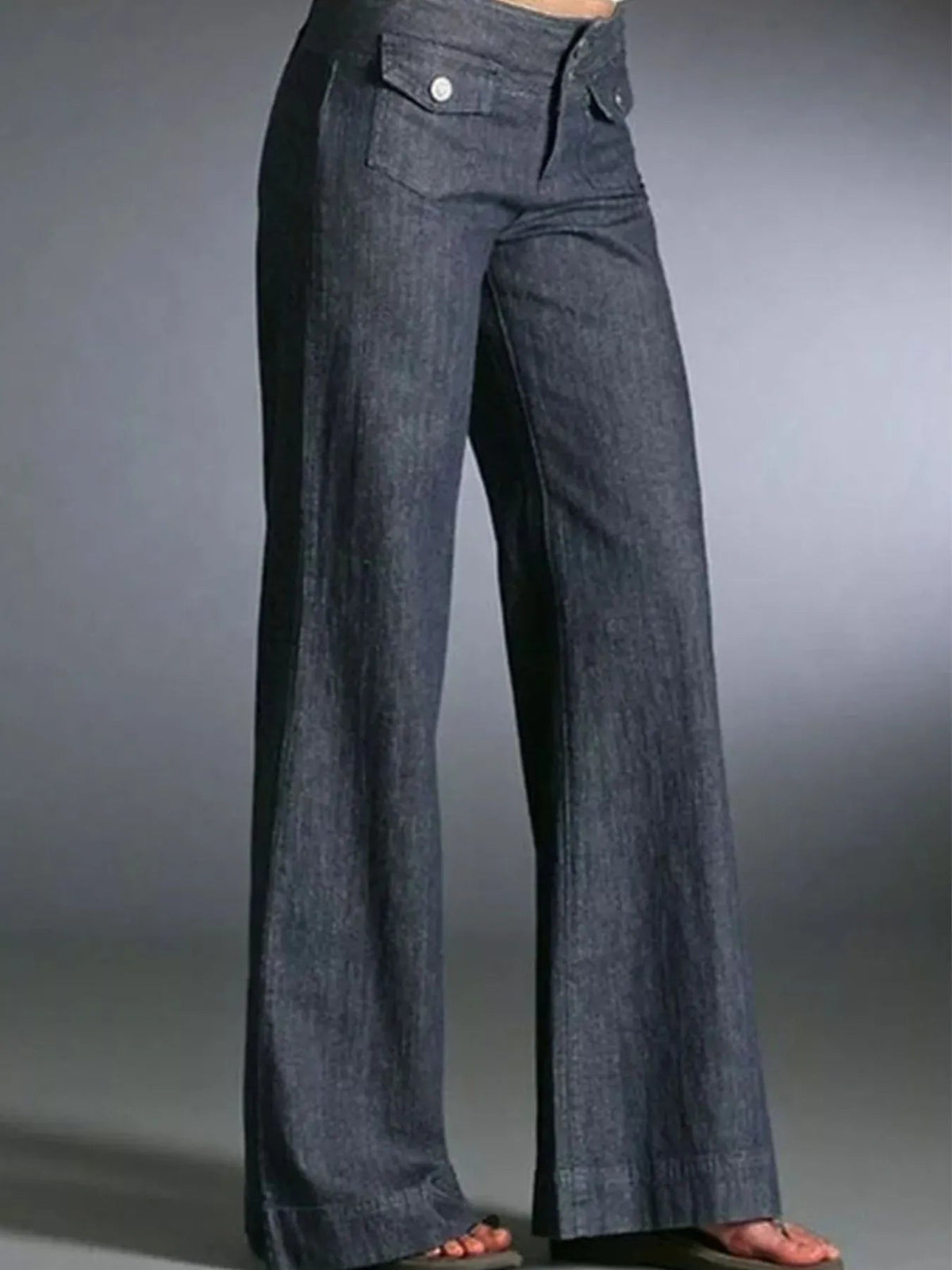 Full Size High-Waisted Wide-Leg Wash Jeans Plus Size 