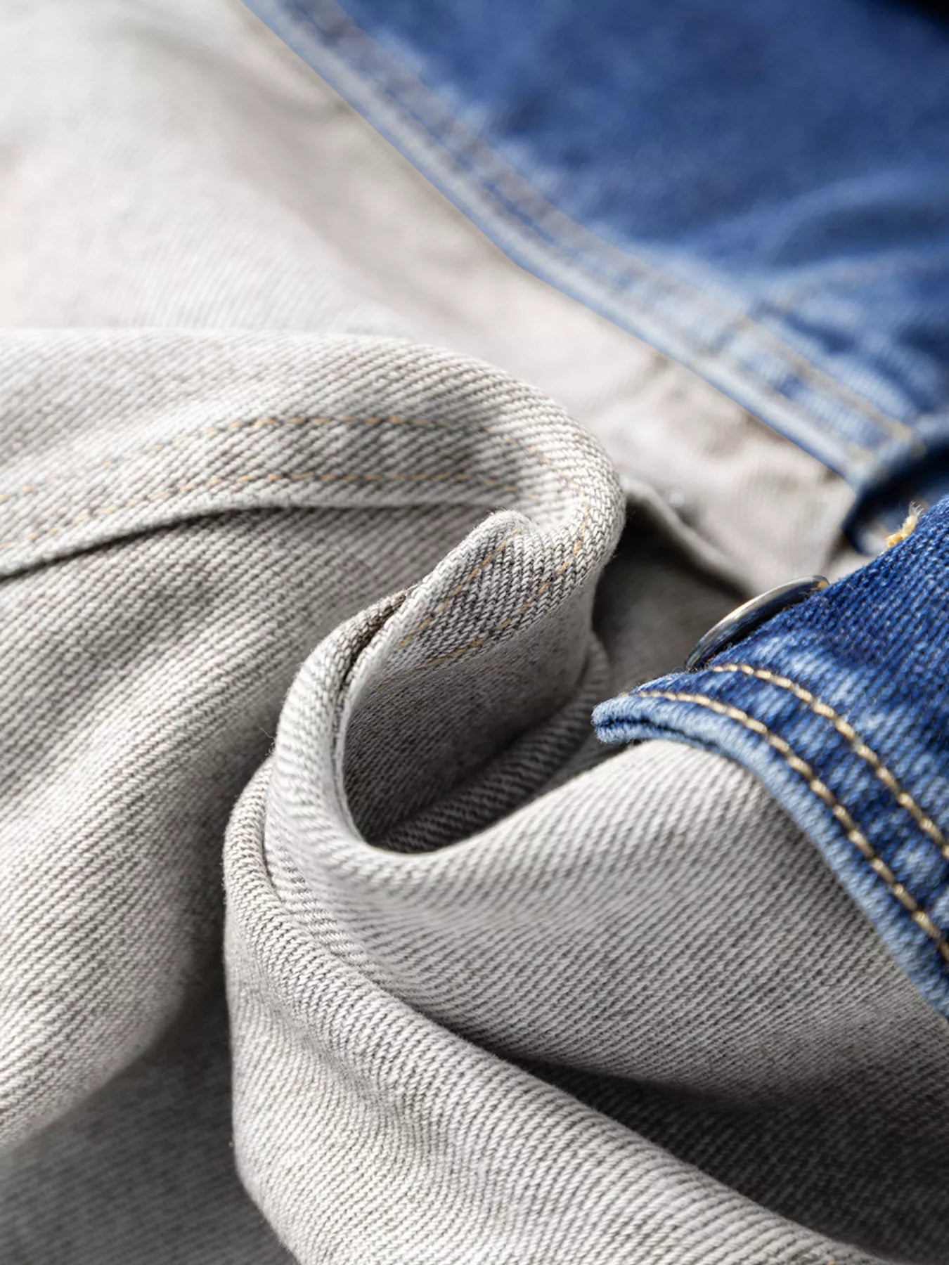 Color Block Patchwork Raw Hem Denim Jacket 