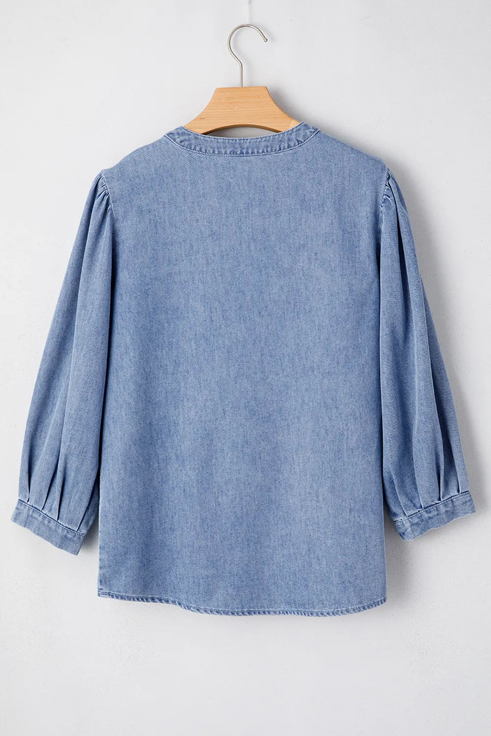 Bow Tie Long Sleeve Denim Top 