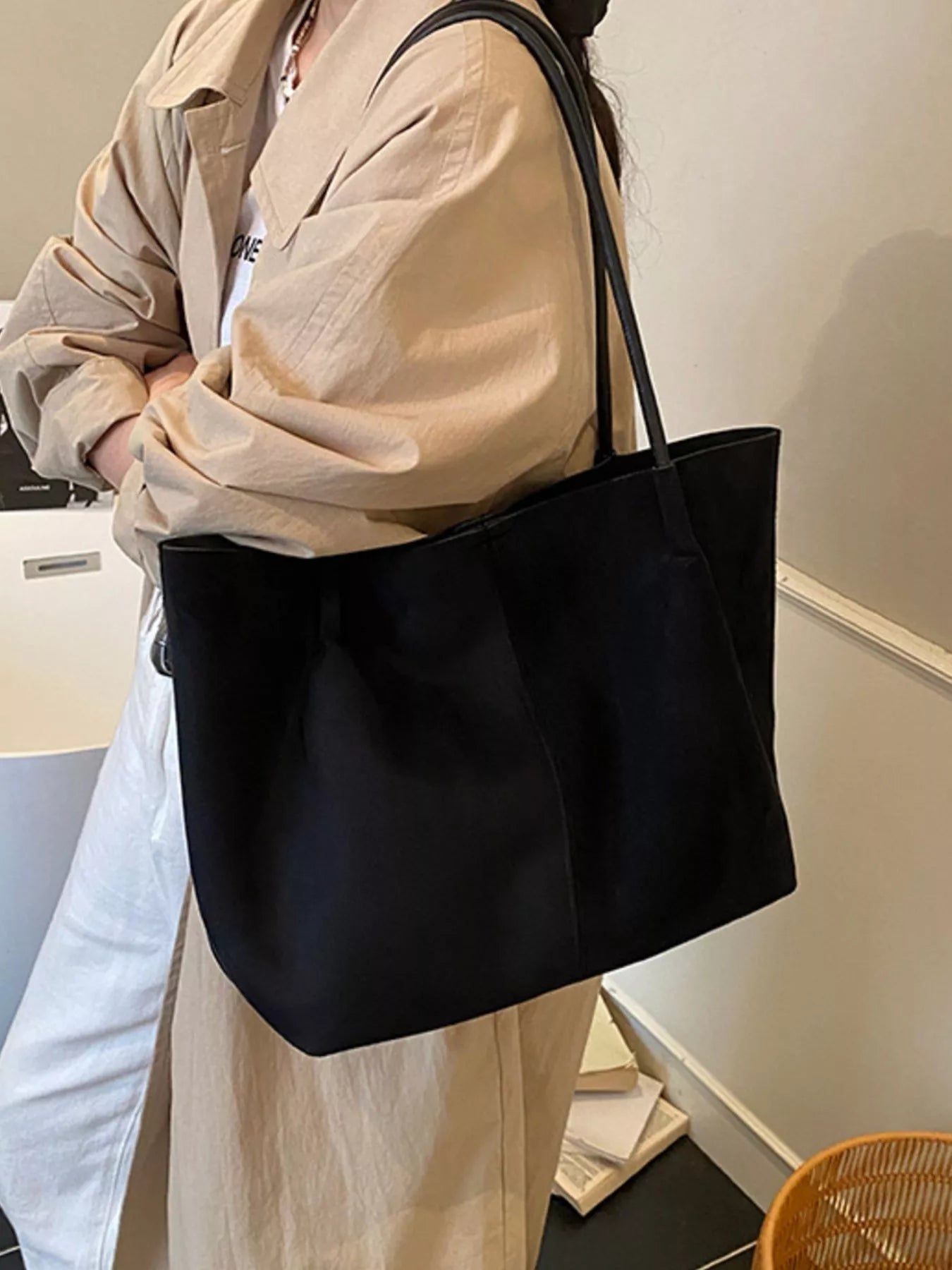 Solid Color Tote Bag 