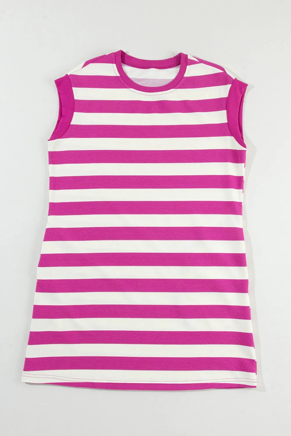 Stripe Cap Sleeve Pocketed Shift Tee Dress 