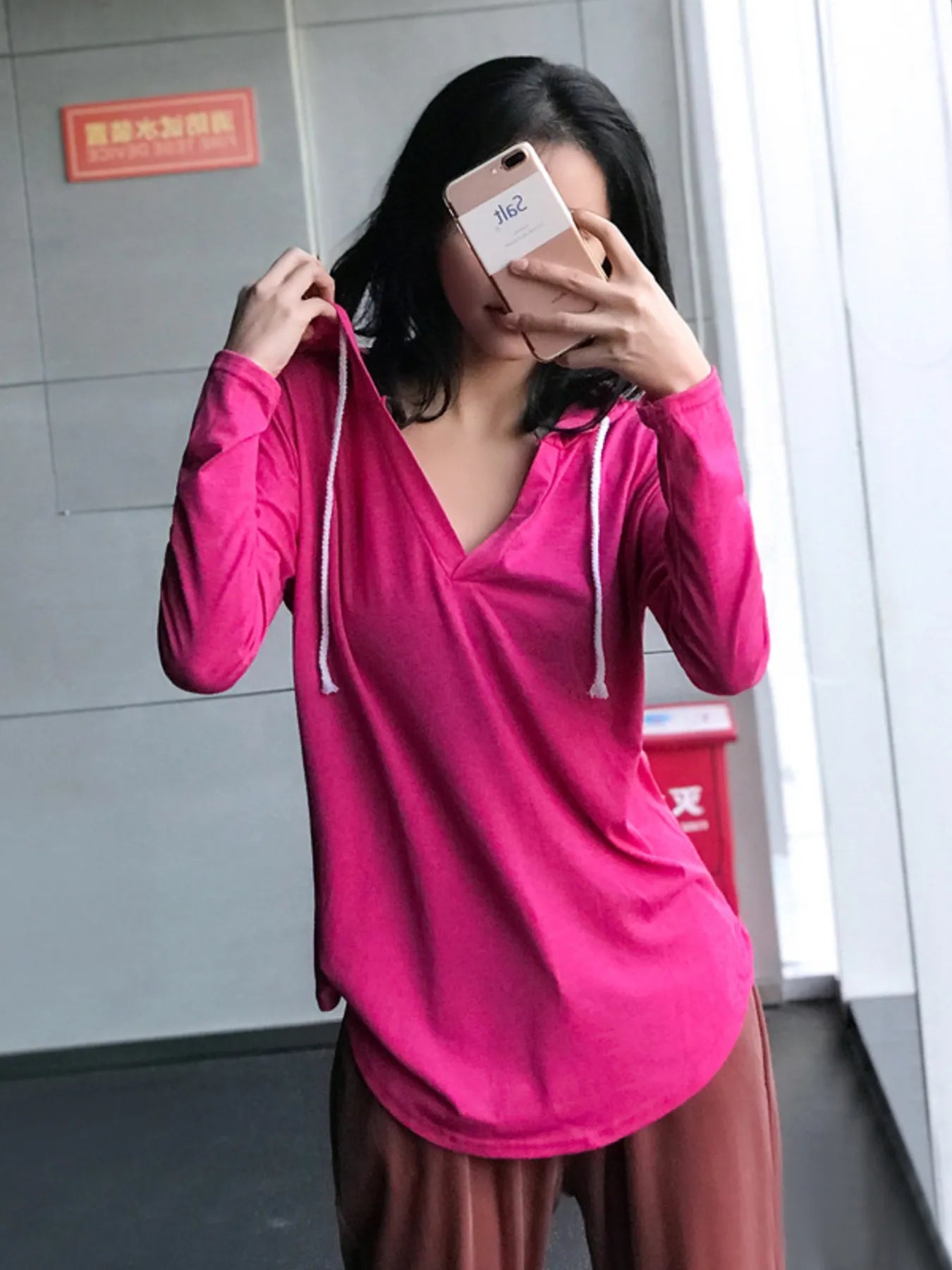 Full Size Drawstring Long Sleeve Hoodie Plus Size 