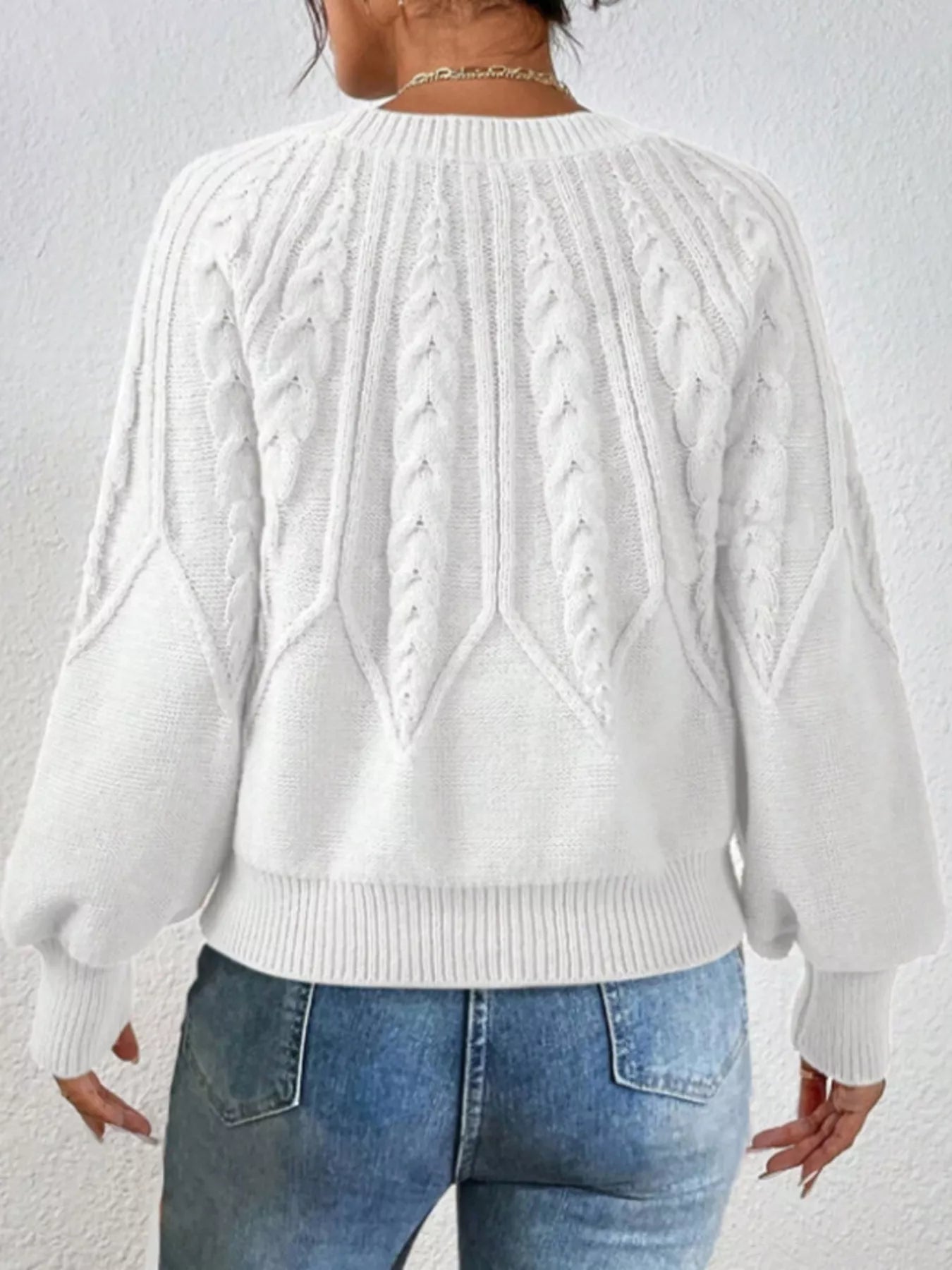 Cable Knit Long Sleeve Sweater 
