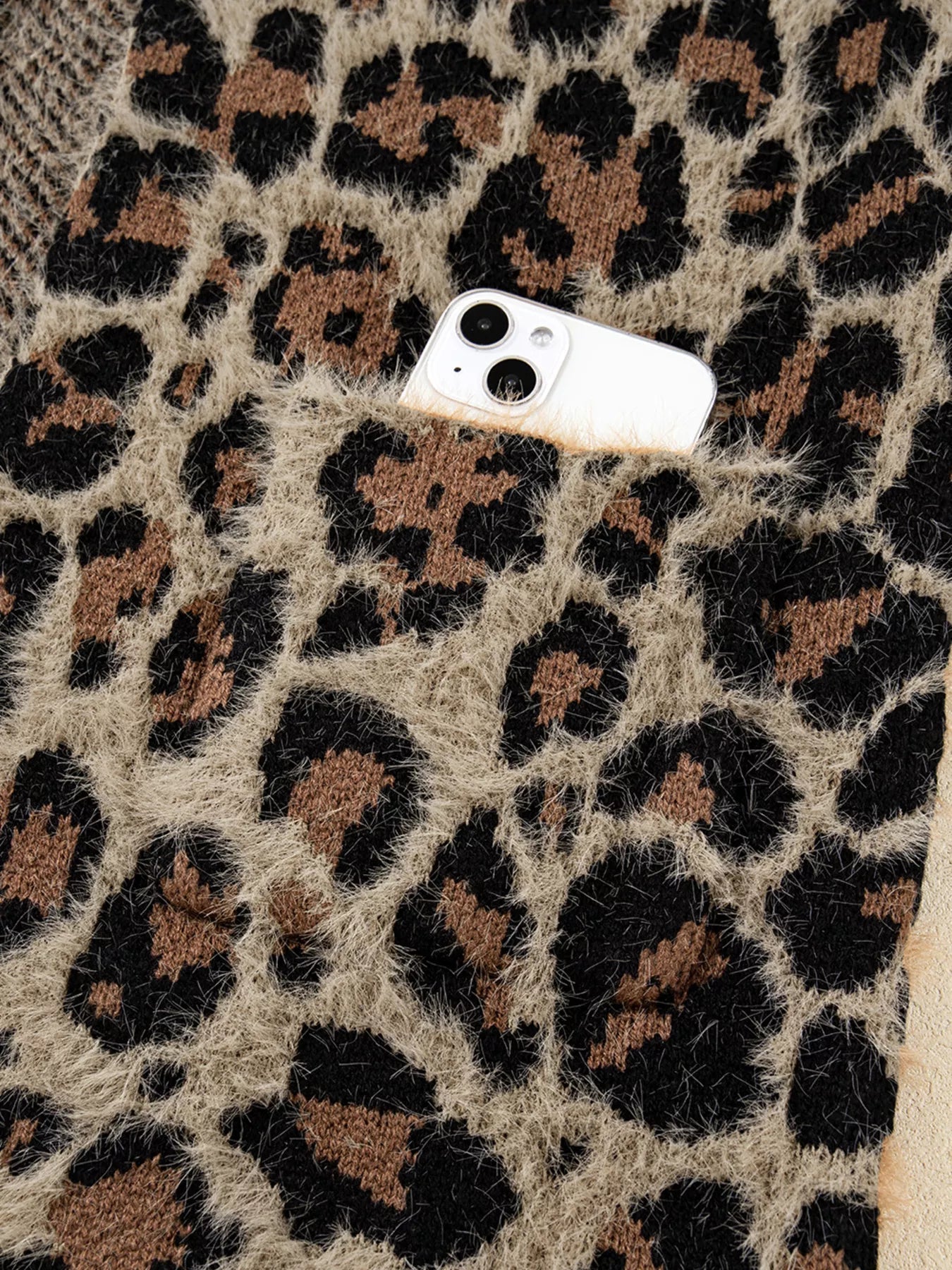 Leopard Open Casual Cardigan 