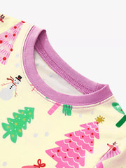 Children's Christmas Tree Print Pajama Set 