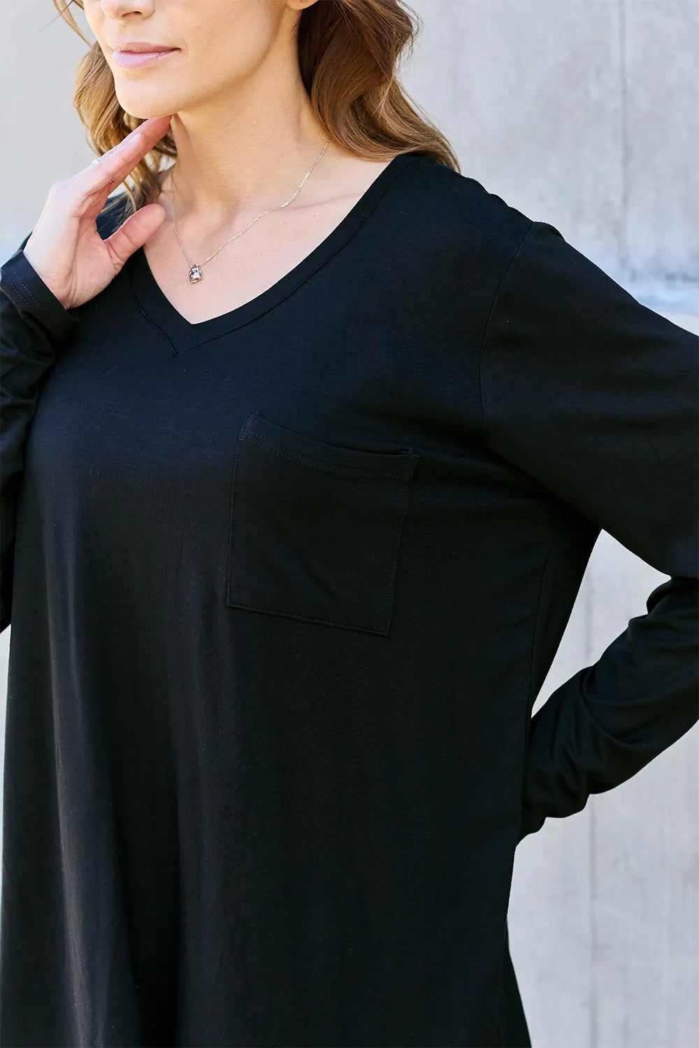Basic Bae Full Size V-Neck Long Sleeve Top 
