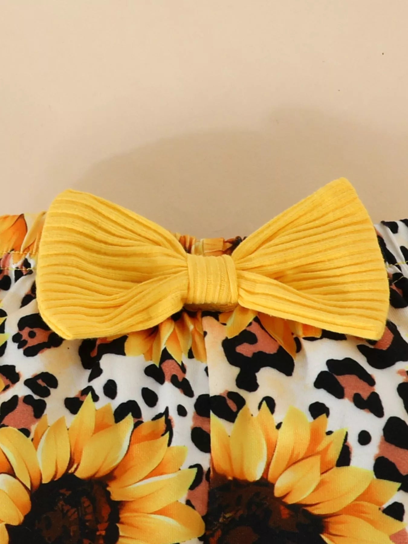 Children's Ruffled Bodysuit and Sunflower Pants Set 