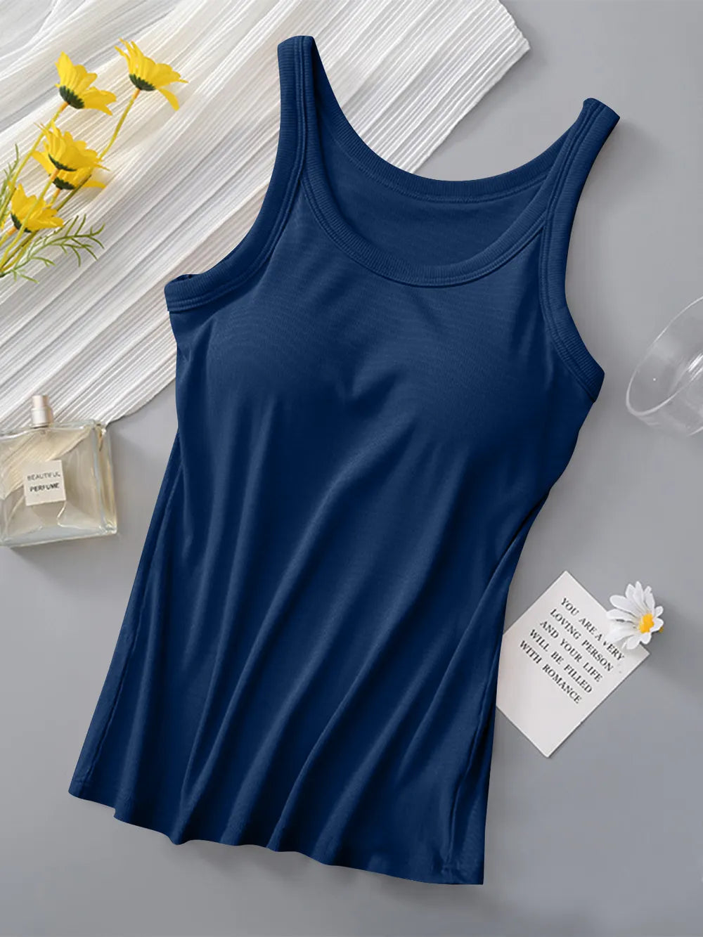 Round Neck Tank with Bra 