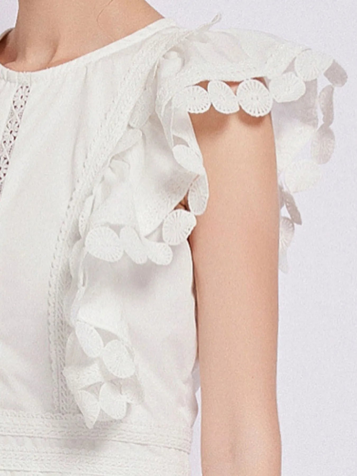 Sleeveless Ruffled Tiered Dress with Embroidered Trim 