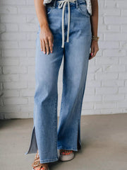 Slit Wide Leg Jeans 
