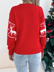 Christmas Reindeer Round Neck Sweater 