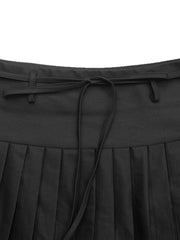 Tied Pleated Mini Skirt 