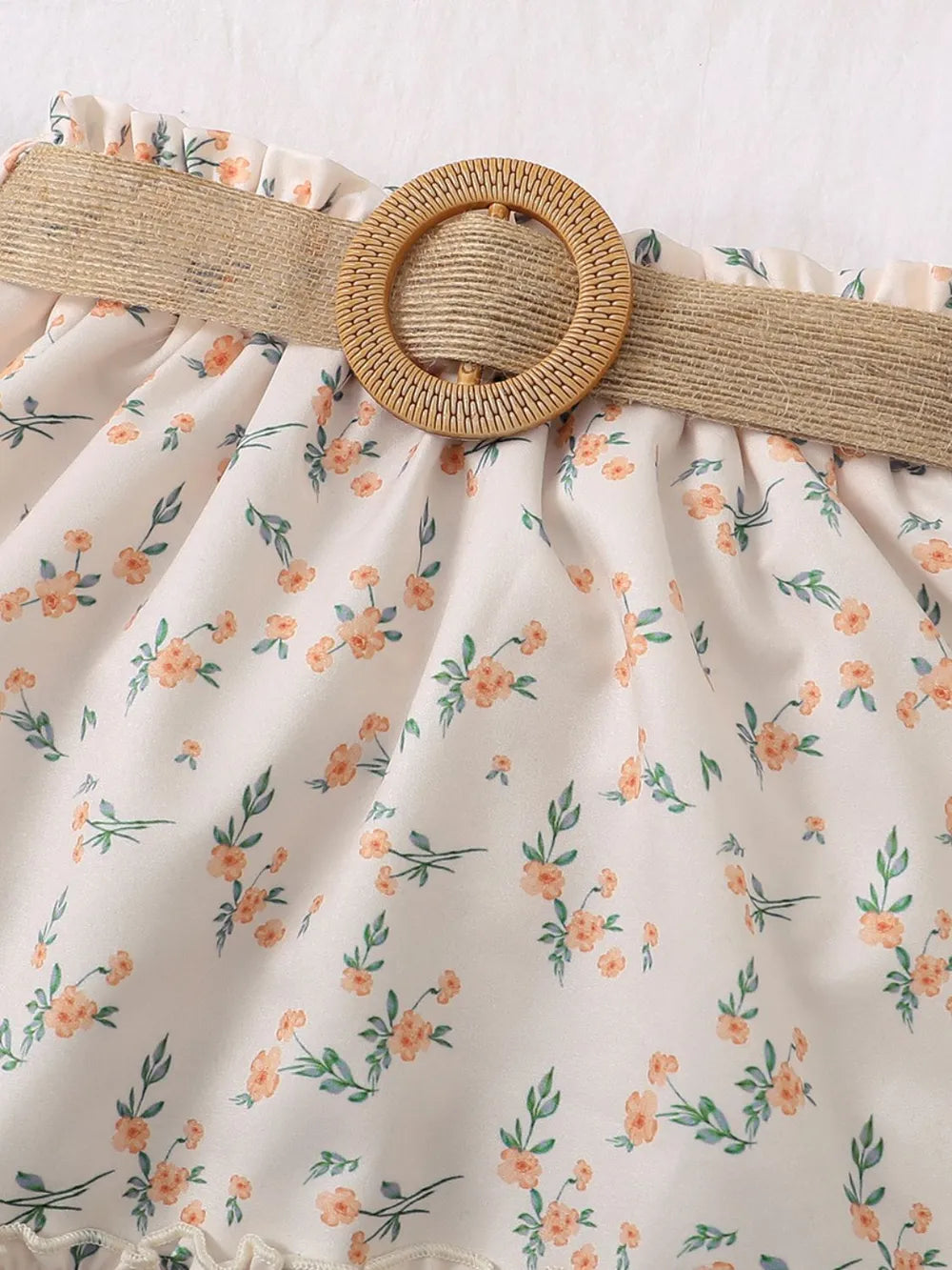 Single Shoulder Top and Printed Skirt Set 
