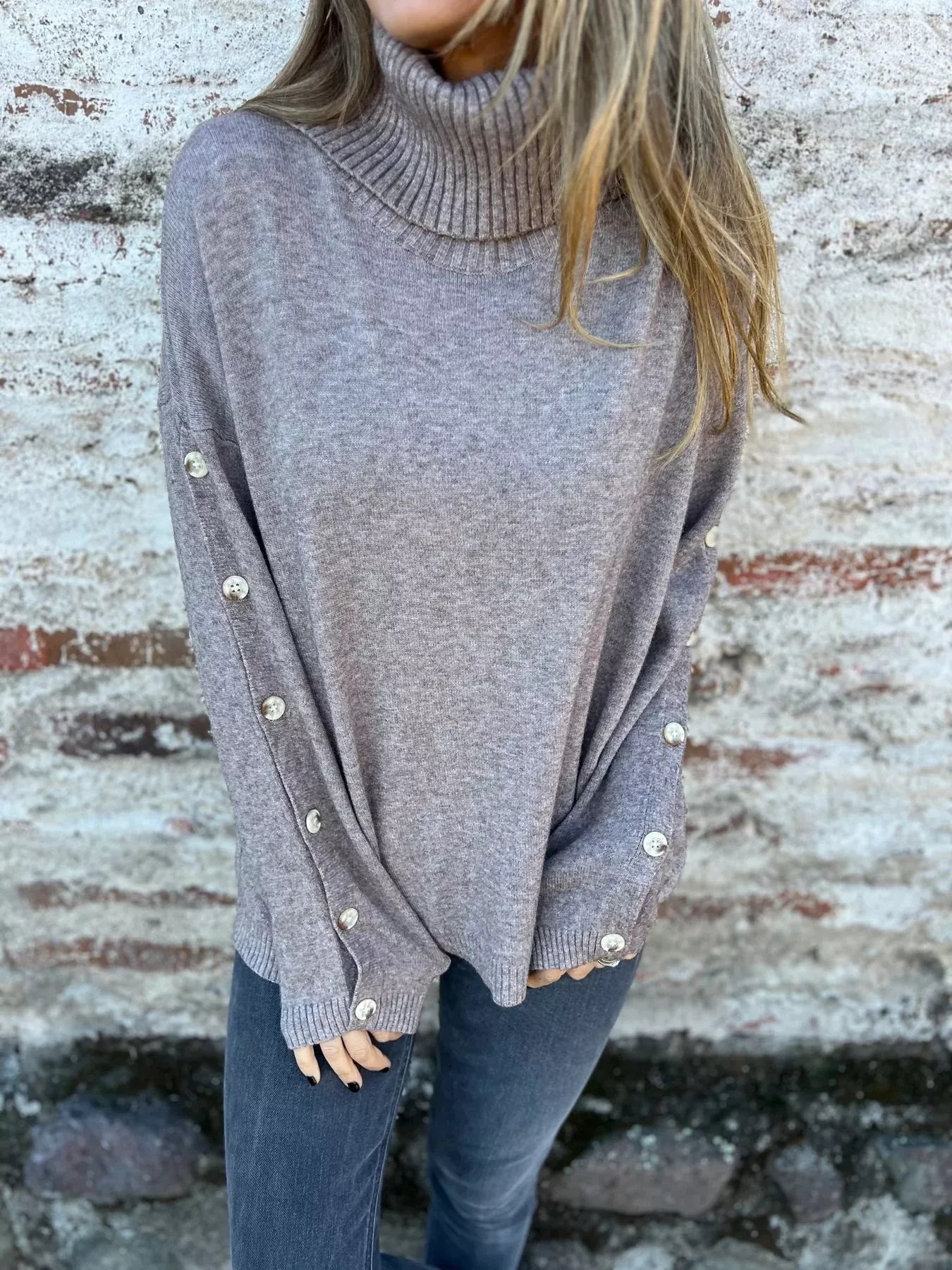 Full Size Turtleneck Long Sleeve Sweater Plus Size 