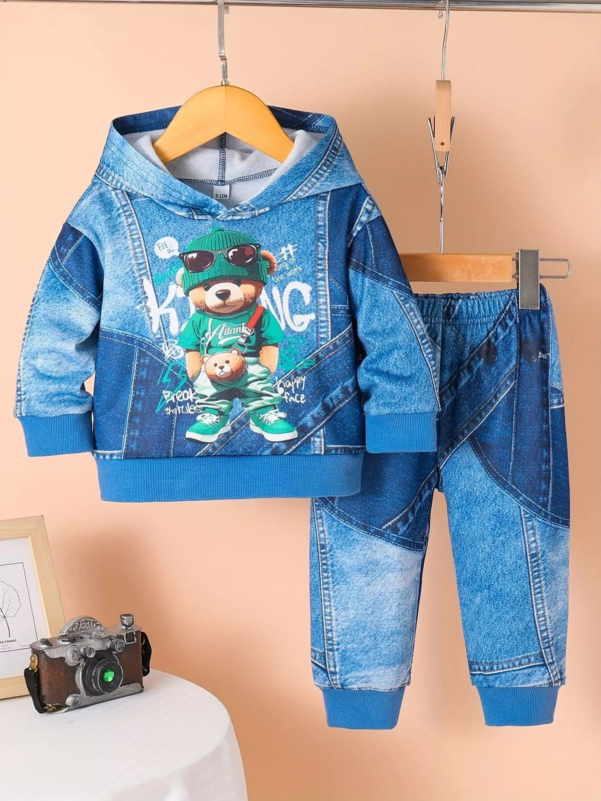 Children's Bear Hoodie and Pants Set 