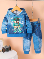 Children's Bear Hoodie and Pants Set 