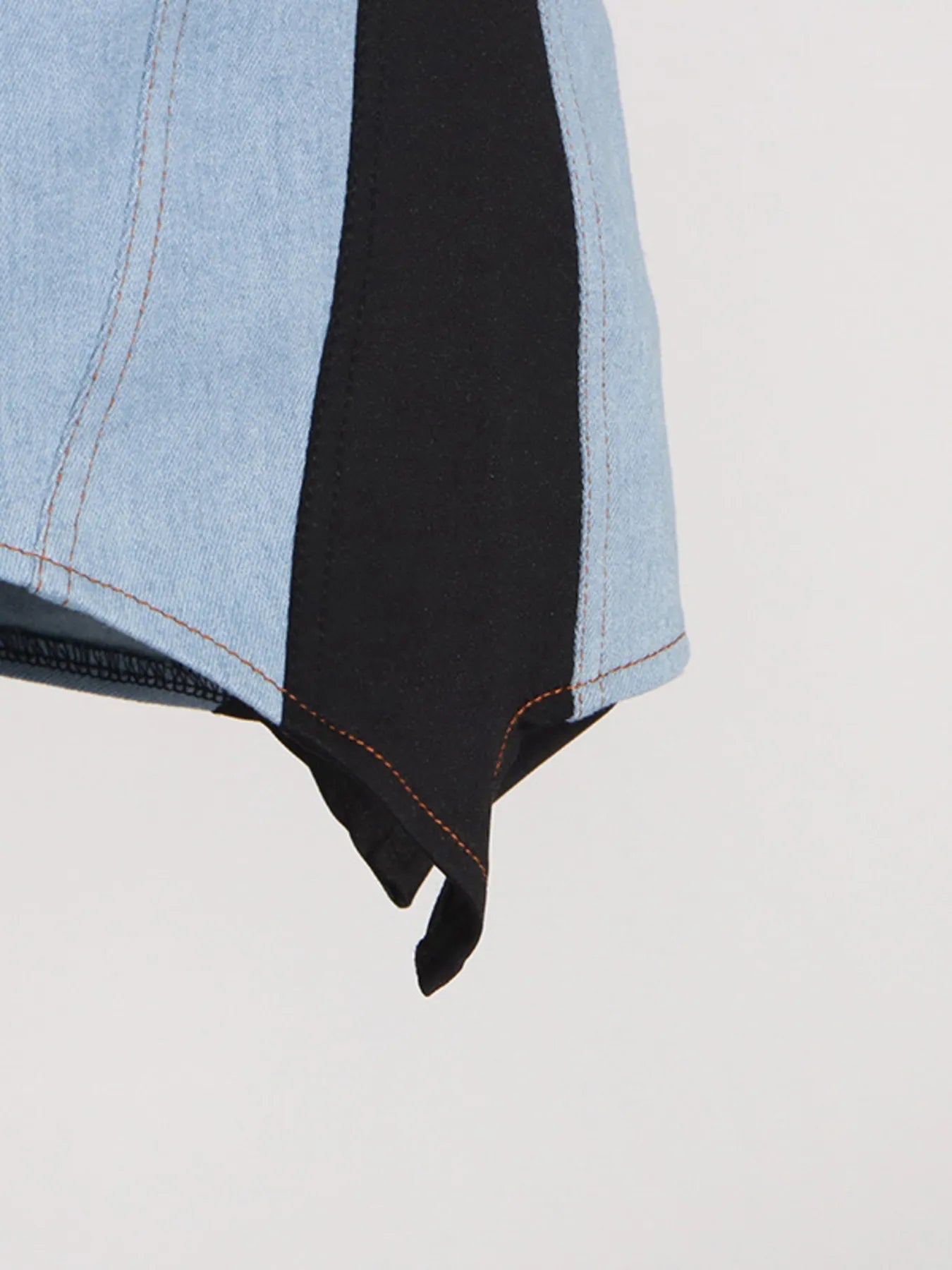 Contrast Adjustable Strap Denim Dress 