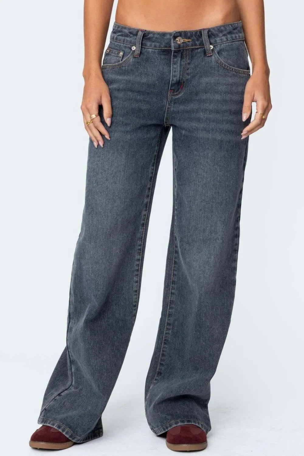 Wide Leg Jeans with Pockets 