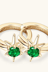 Lab-Grown Emerald Huggie Earrings 