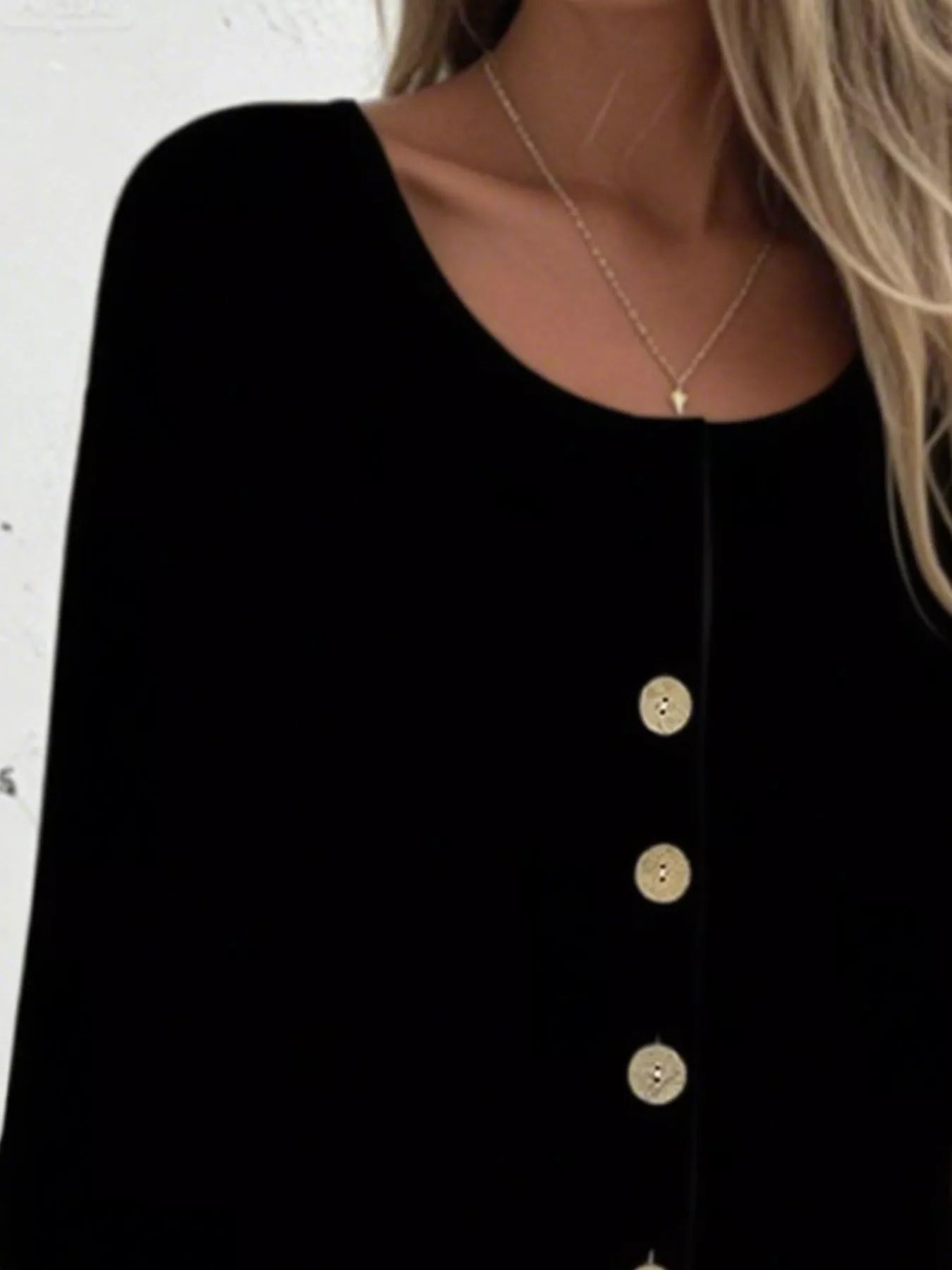 Full Size Button-Front 3/4 Sleeve Casual Blouse Plus Size 