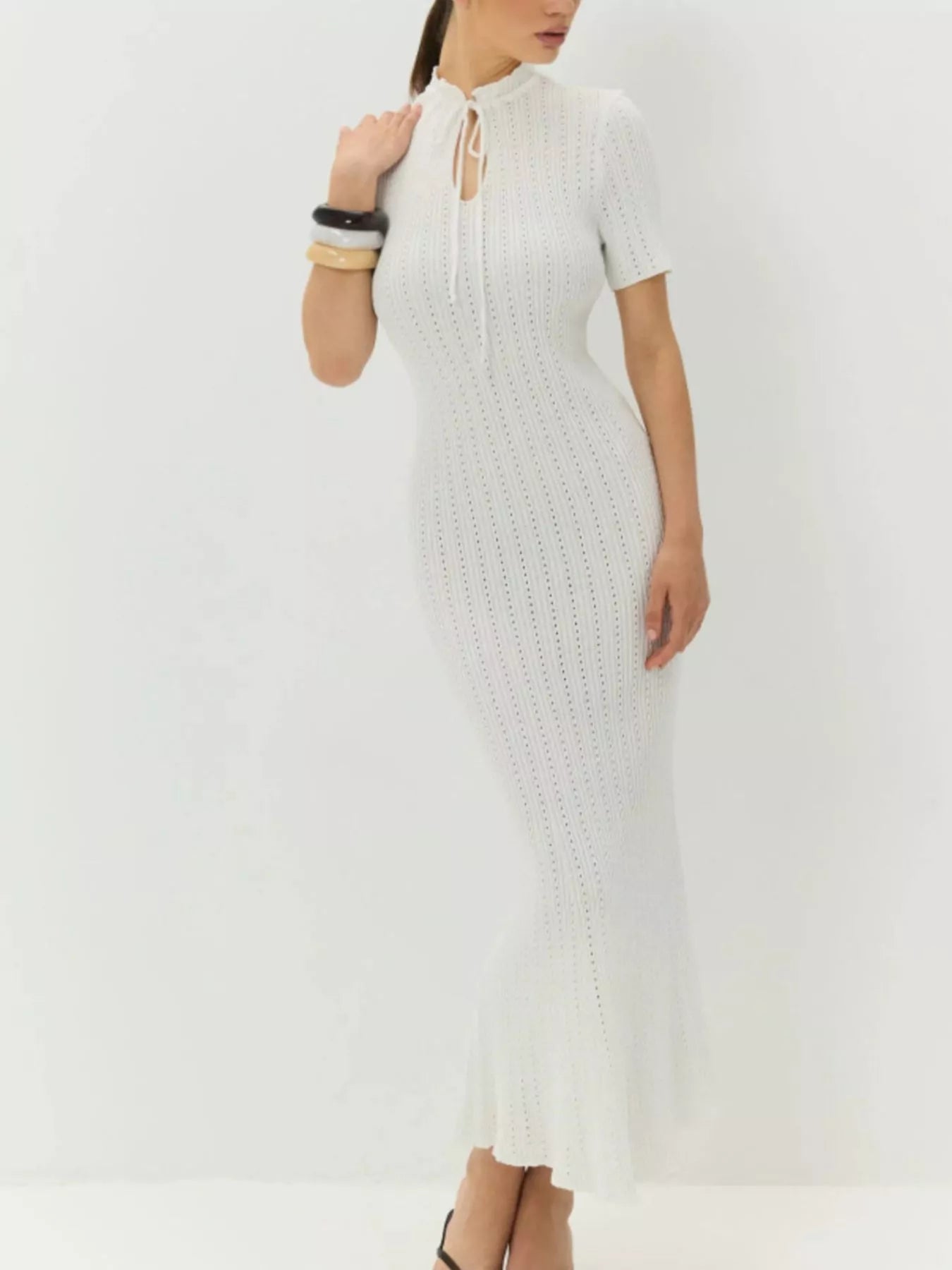 Short Sleeve Knitted Mermaid Dress 