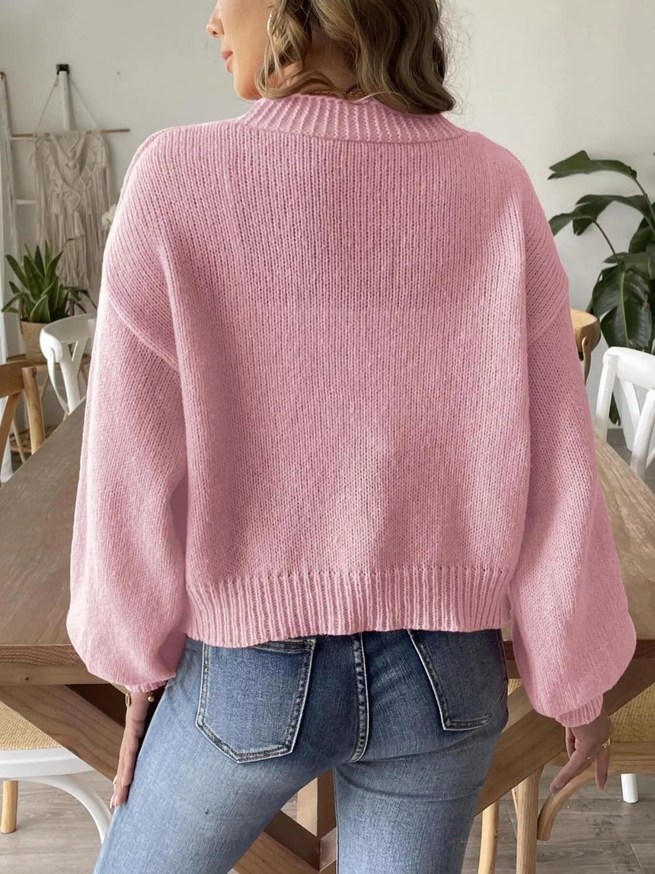 Open Front Dropped Shoulder Cardigan 
