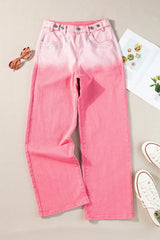 Rhinestone Gradient Straight Jeans 