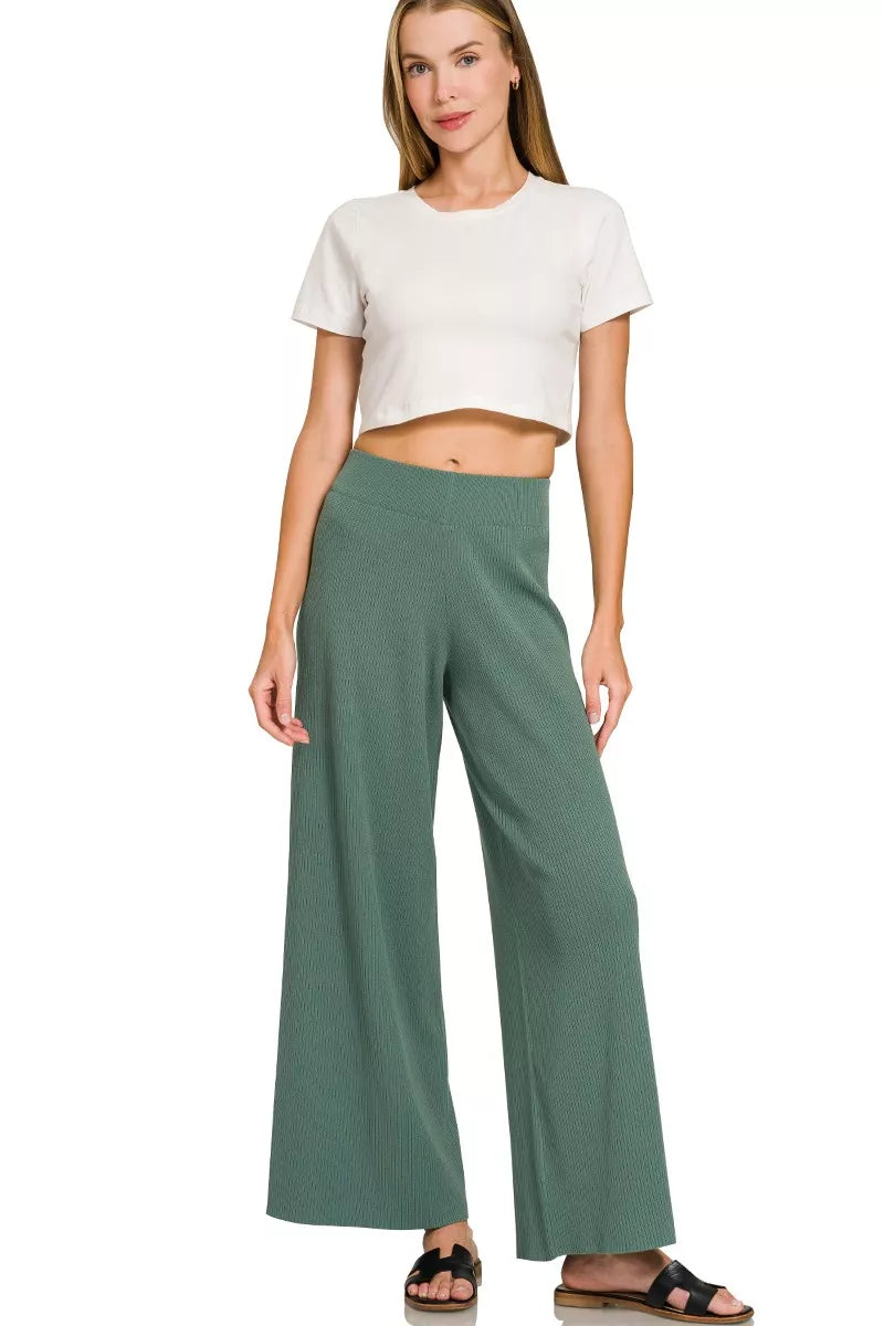 Zenana Viscose Sweater Top & Pants Set 