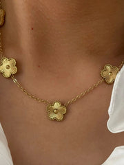 18K Gold-Plated Flower Chain Necklace 