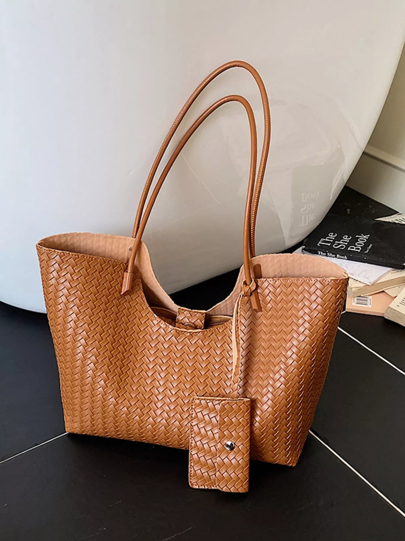 Woven Texture Large Capacity Tote Bag 