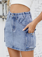 Cargo Denim Skirt 