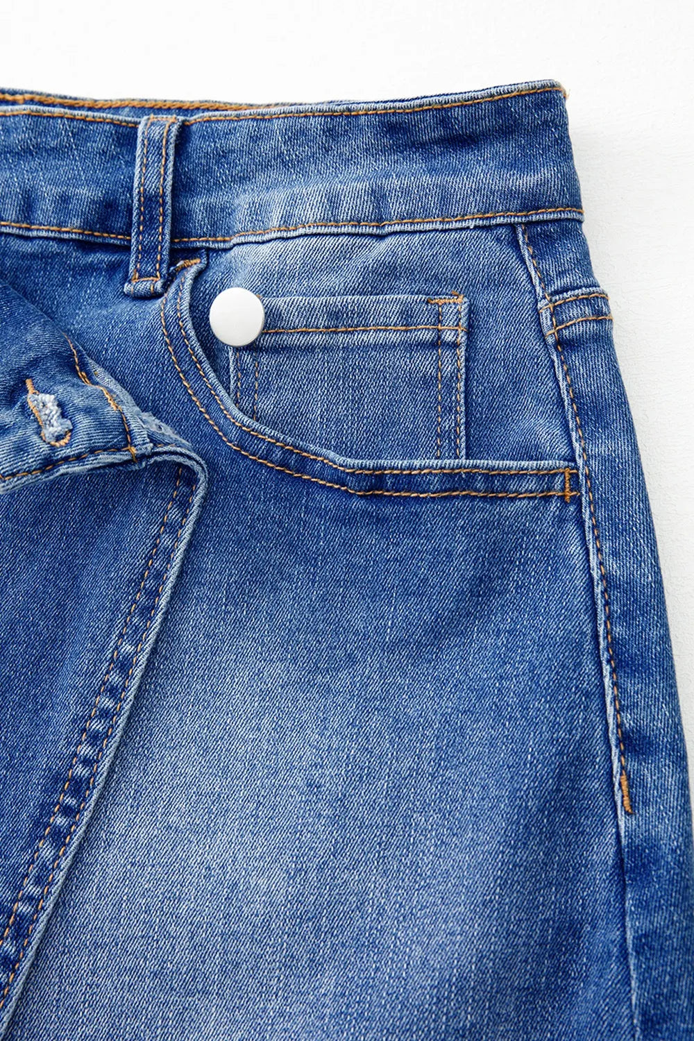 Wrapped Crossed Waist Denim Mini Skirt 