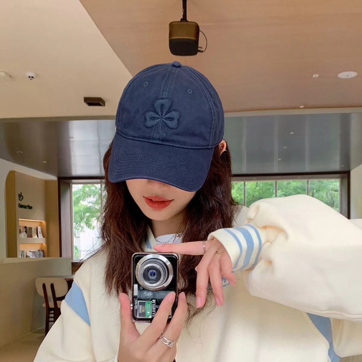 Clover Embroidered Baseball Cap 