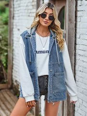 Button Up Sleeveless Denim Jacket with Pockets 