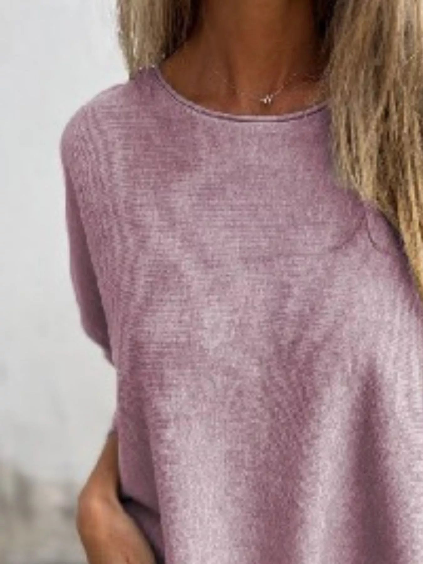 Full Size Round Neck Long Sleeve Knit Top with Lace Trim Plus Size 