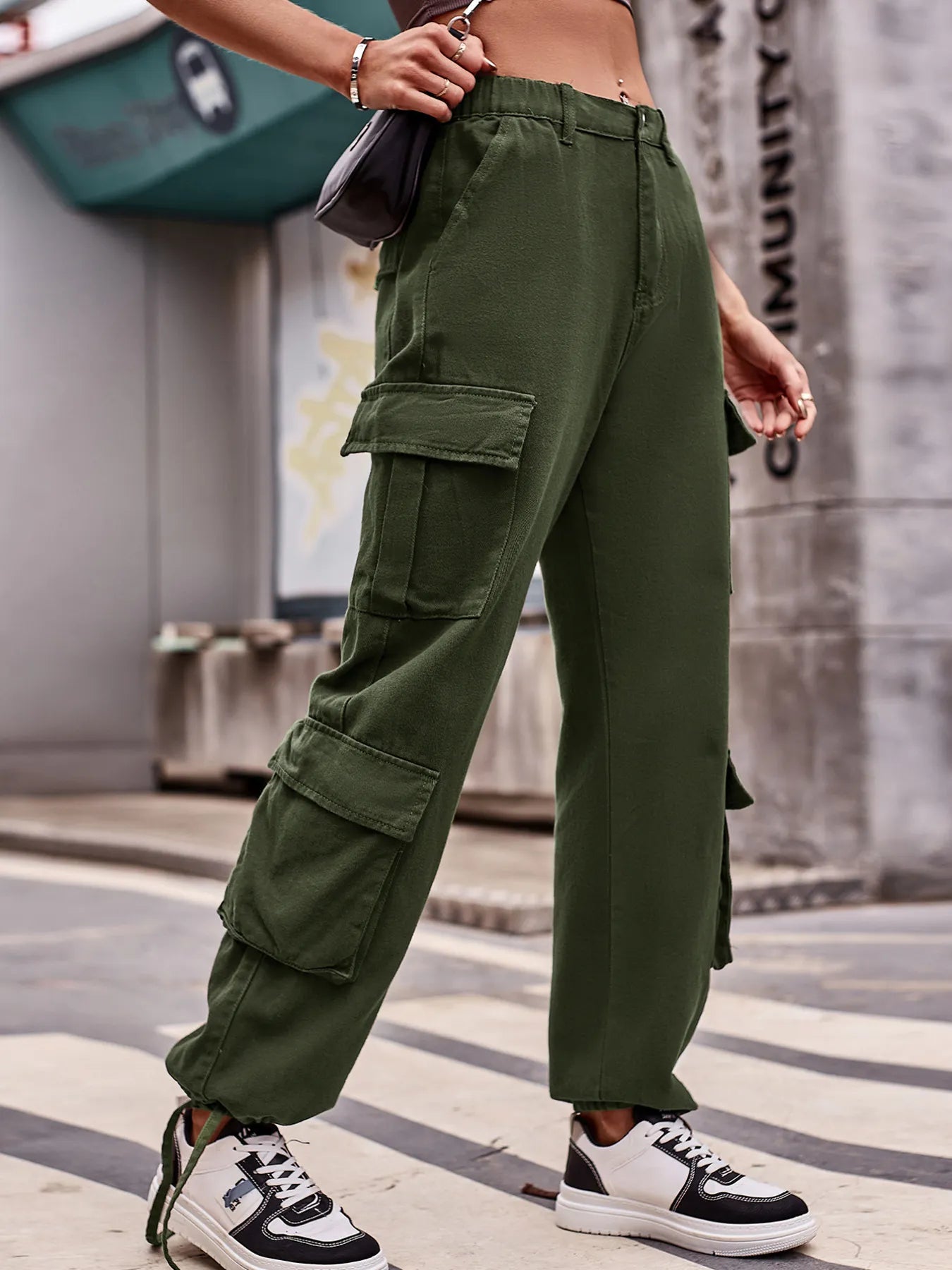 Casual Wide Leg Cargo Jeans 