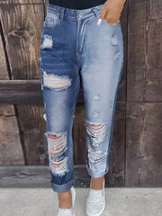Distressed Jeans with Pockets 