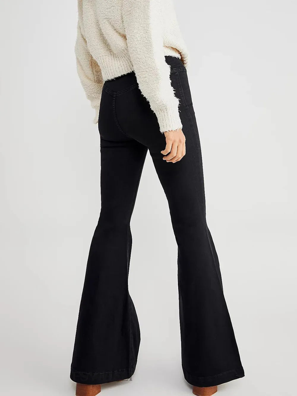 Asymmetric Waist Flare Jeans 