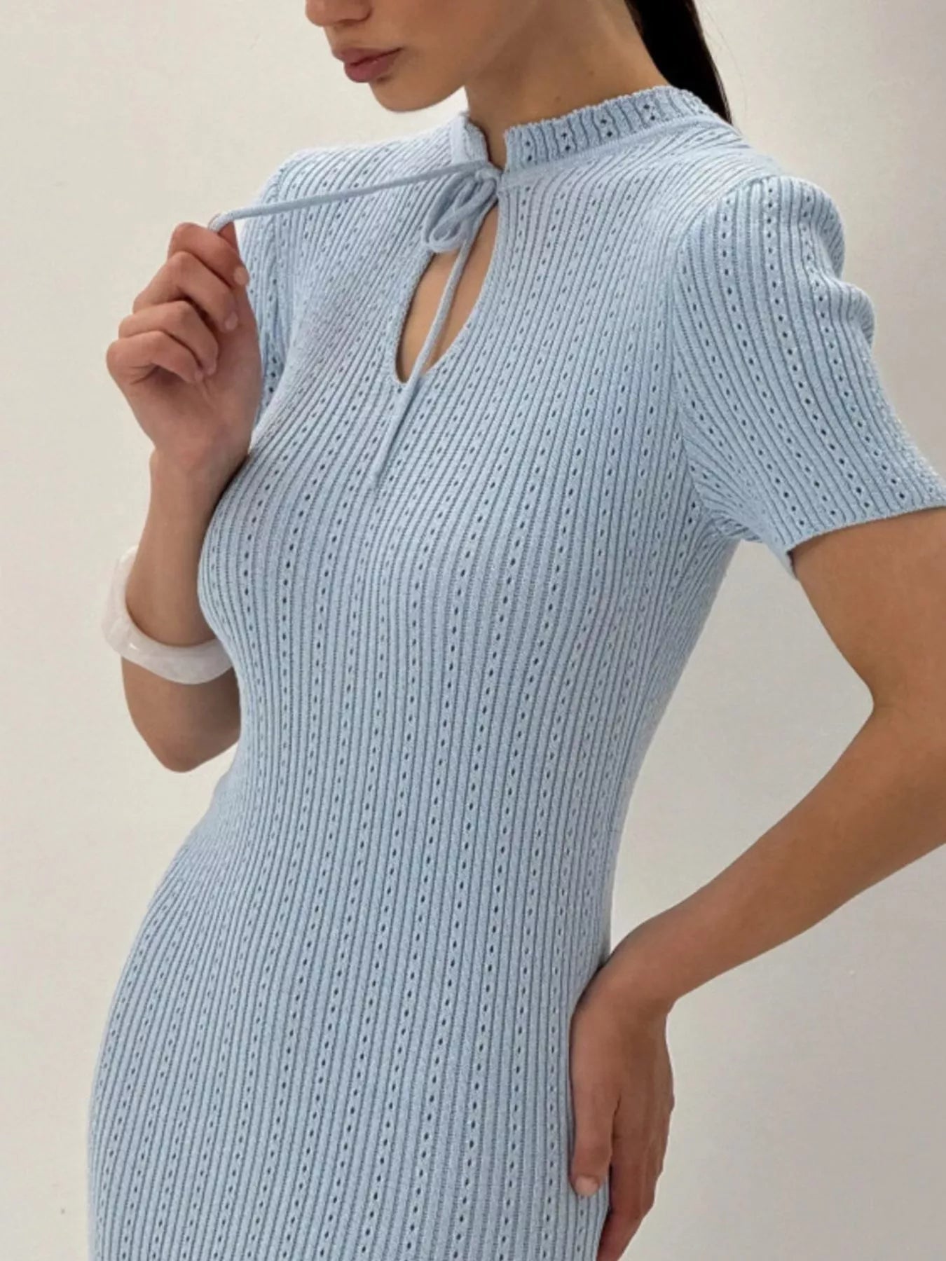 Short Sleeve Knitted Mermaid Dress 