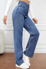 High Waist Straight Jeans 