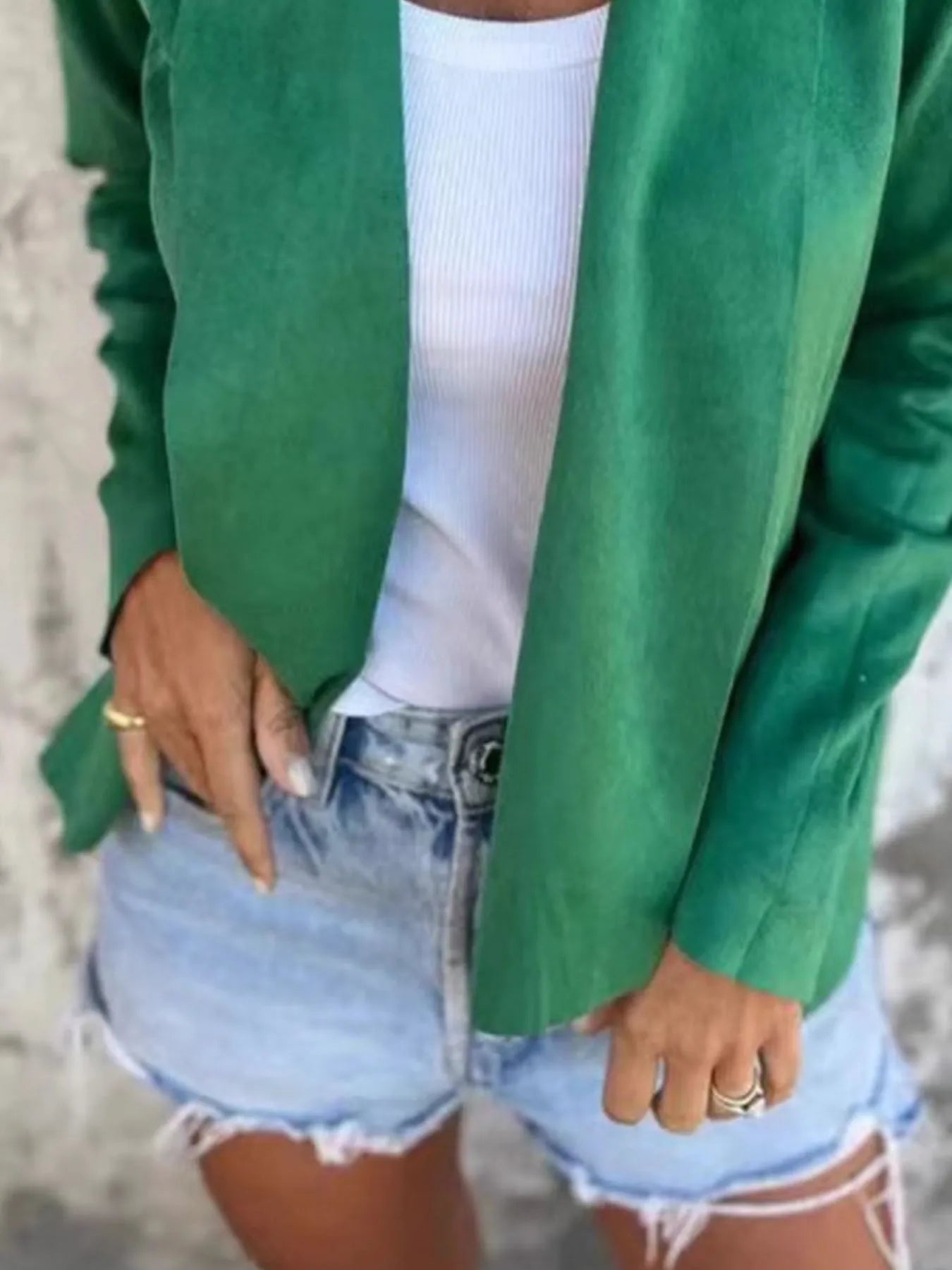 Full Size Open Front Casual Cardigan Plus Size 
