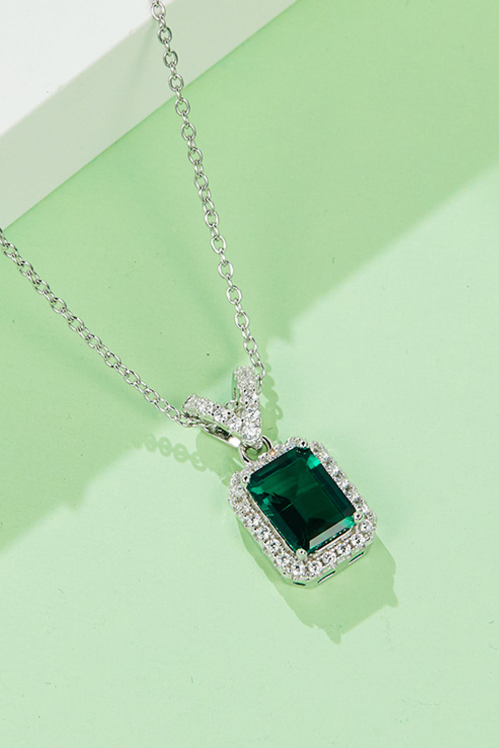 Adored 1.25 Carat Lab-Grown Emerald Pendant Necklace 
