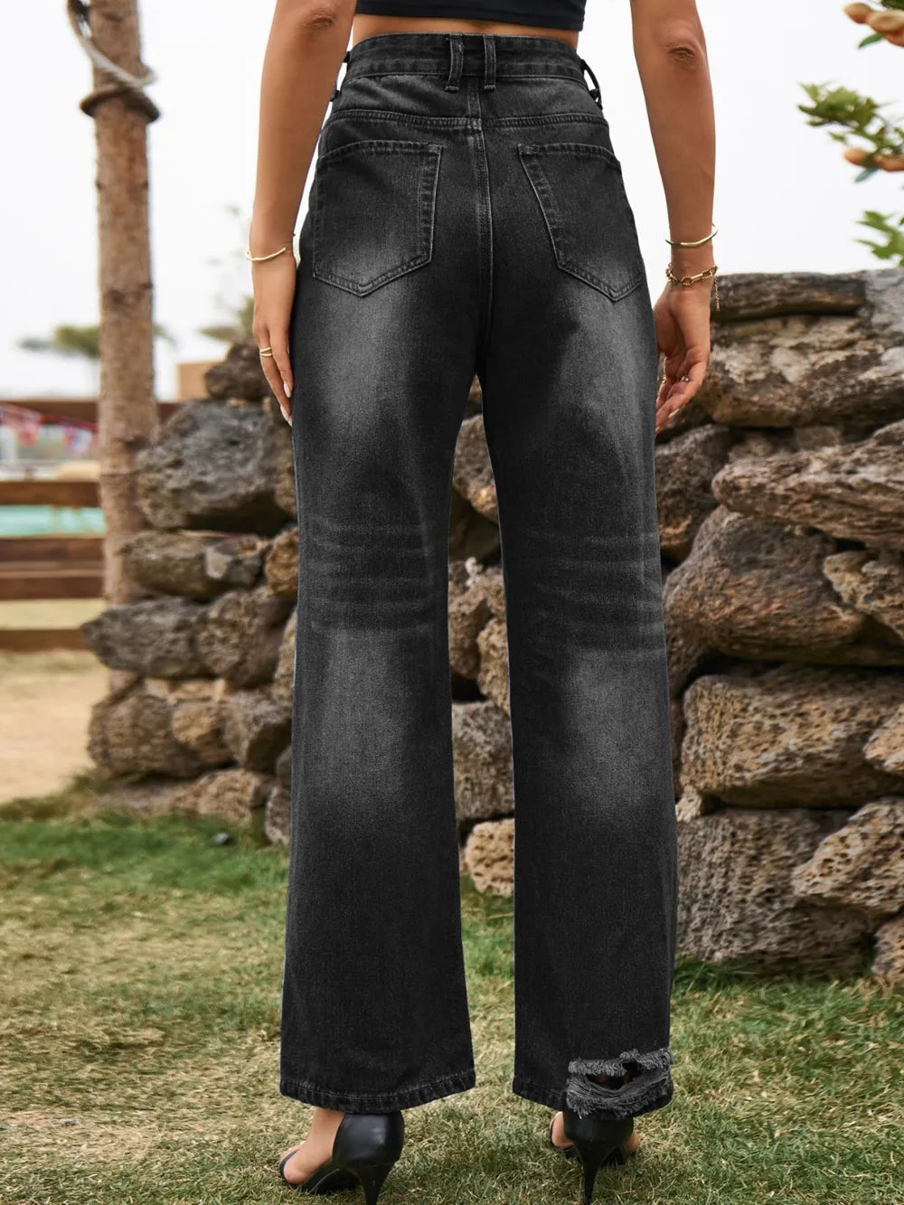 Distressed Jeans with Pockets 